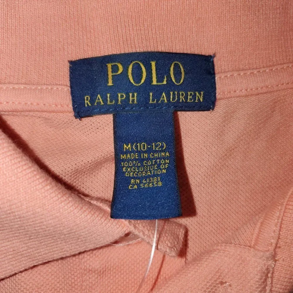 Ralph Lauren boy's peach color short sleeve Comfort Polo T Shirt Size M